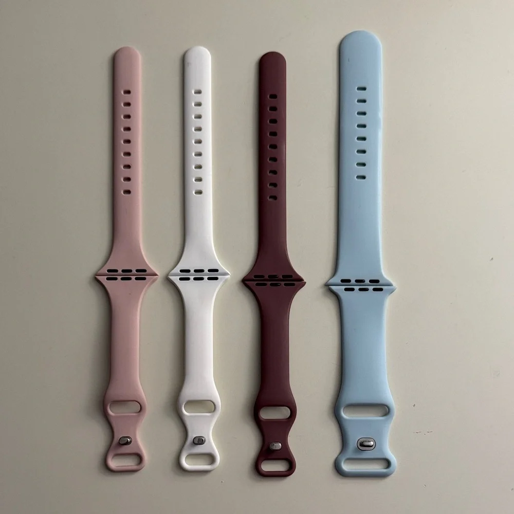 Smartwatch Silicone Bands - Pink, White, Burgundy, Blue